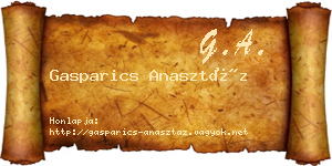 Gasparics Anasztáz névjegykártya